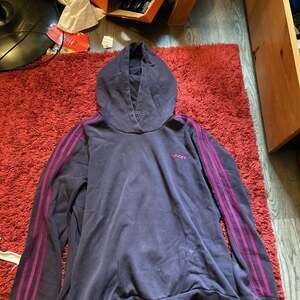 Adidas Women's Essential 3-Stripes Pullover Hoodie in Purple